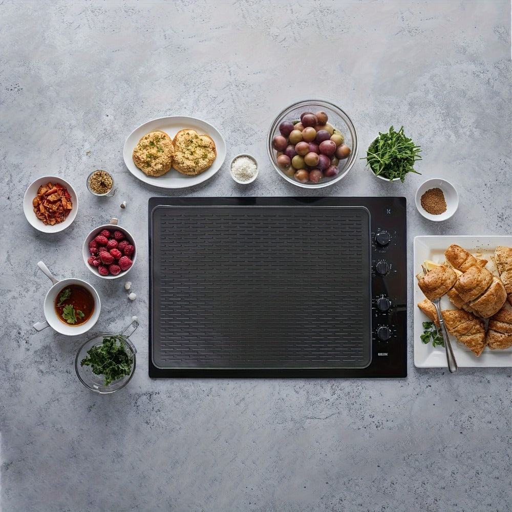 Silicone Stove Top Cover Protector 28x20 Inch ¨C Heat-Resistant Glass Cooktop Cover for Electric & Ceramic Stoves, Scratch-Proof Surface Mat & Kitchen Dish Drying Pad