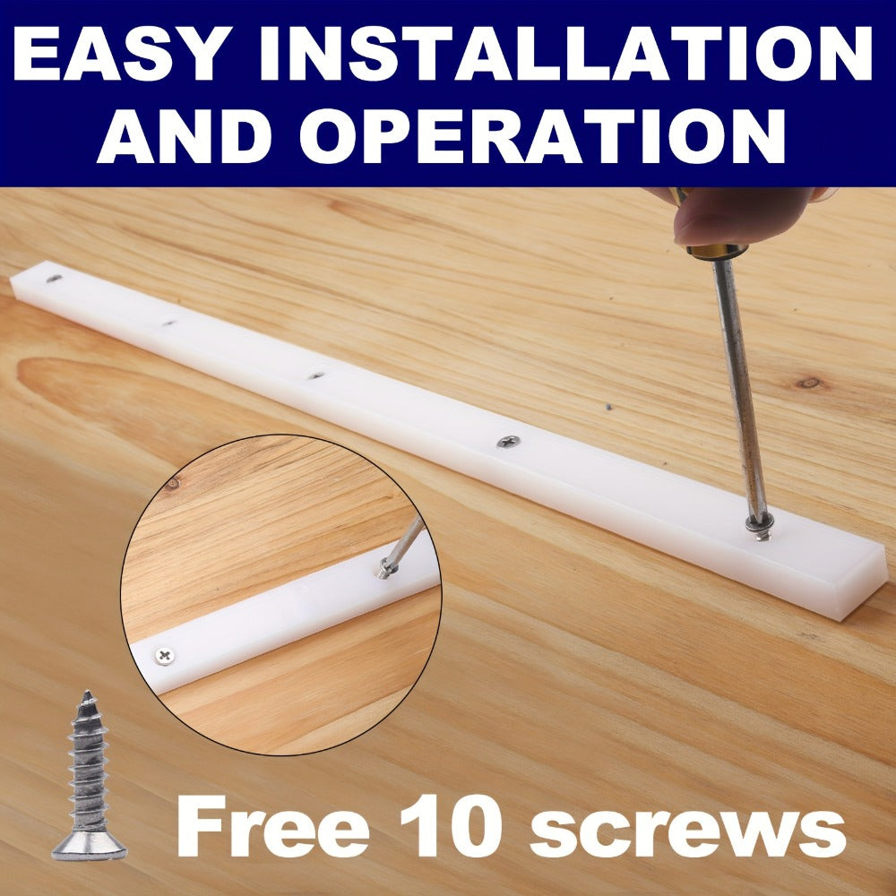 UHMW Miter Bar for Table Saw Crosscut Sled ¨C 3/4¡± x 3/8¡± x 17¡± Predrilled T-Slot Track with 10 Screws for Jigs Fixtures & Miter Slots, Smooth Low-Friction Glide