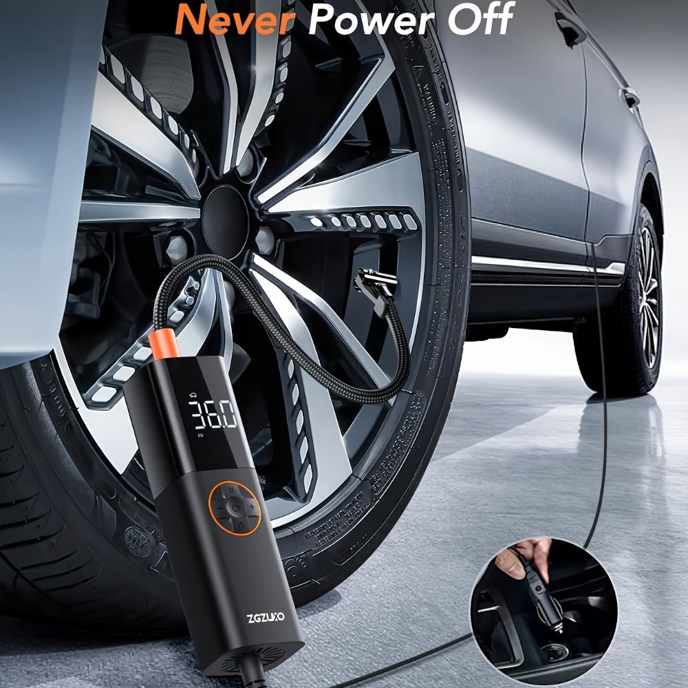 Tire Inflator Air Compressor 150PSI 12V DC Corded with LCD Display, Auto Shut-Off, 4 Preset Modes, LED Light, 9.8ft Power Cord for Car Motorcycle Bicycle Tires Sports Balls Roadside Emergency