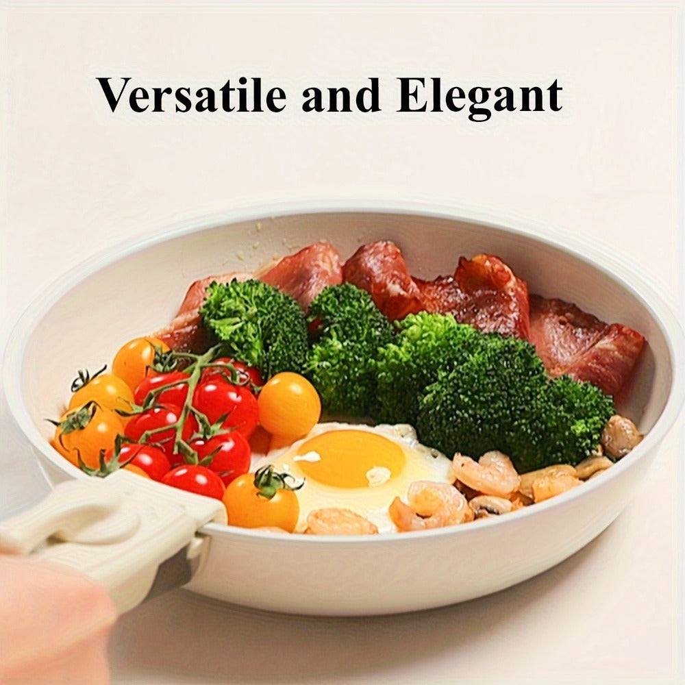 Ceramic Nonstick Cookware Set 17 Piece Pots and Pans with Removable Handles - PFOA Free Stackable Induction Ready Oven Dishwasher Safe RV Kitchen Set Frying Pans Sauce Pans Beige
