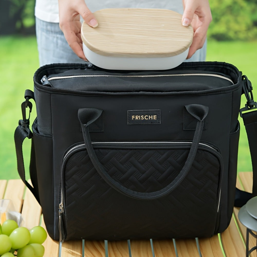 Insulated Lunch Bag Extra Large 11L Thermal Tote with Adjustable Shoulder Strap and Handle Hot Cold Food Carrier Beach Cooler Bag for Outdoor Picnic Work in Black Purple Green Grey