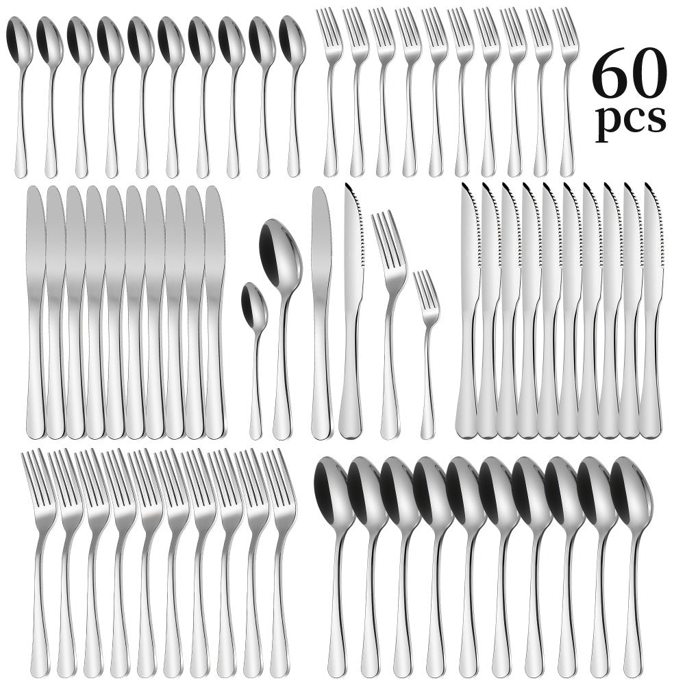 84-Piece Golden Cutlery Set Service for 12 | Knife Fork Spoon Set for Family Gatherings Camping BBQ Kitchen Utensils