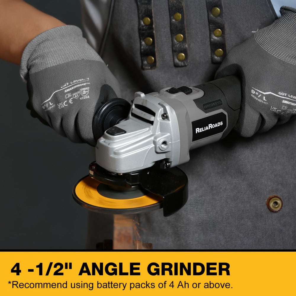 Brushless Angle Grinder for Dewalt 20V Battery - 4-1/2 Inch 9000 RPM with Grinding Wheels, Soft Start & Safety Brake for Grinding, Polishing & Carving