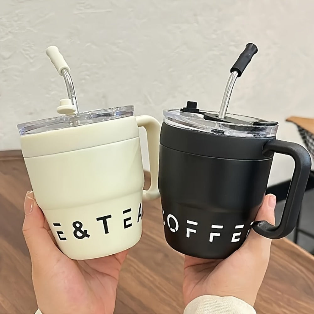 Insulated Stainless Steel Tumbler with Straw & Lid - 16oz Double Wall Vacuum BPA-Free Travel Mug for Hot & Cold Drinks