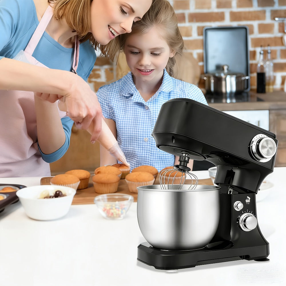 Electric Food Mixer 4.8 Qt 12-Speed Portable Lightweight Stand Mixer for Daily Baking with Egg Whisk Dough Hook Flat Beater Kitchen Tilt-Head Mixer