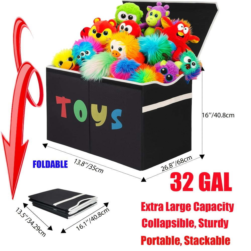Extra Large Collapsible Kids Storage Chest with Lid ¨C 31.7 Gal Toy Box Organizer Bins for Boys Girls Bedroom Nursery Living Room