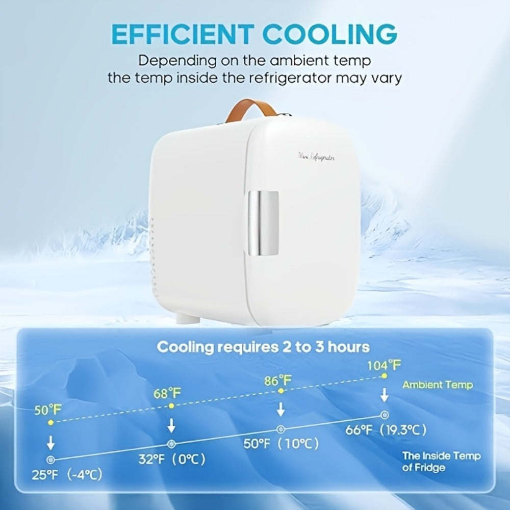 Mini Car Refrigerator, 4 Liter Compact Cooler & Warmer with 120V AC & 12V DC ¨C Portable Mini Fridge for Car, Travel, Outdoor, Bedroom and Home Use, Available in Red and White