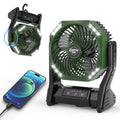 Camping Fan 20000mAh with LED Light and Brushless Motor, 4-Speed 180¡ã Oscillating Portable Outdoor Fan, 22-26H Long Runtime Anti-Slip Base, 3-in-1 Table Fan for Camping, Hiking, Picnic and Emergency