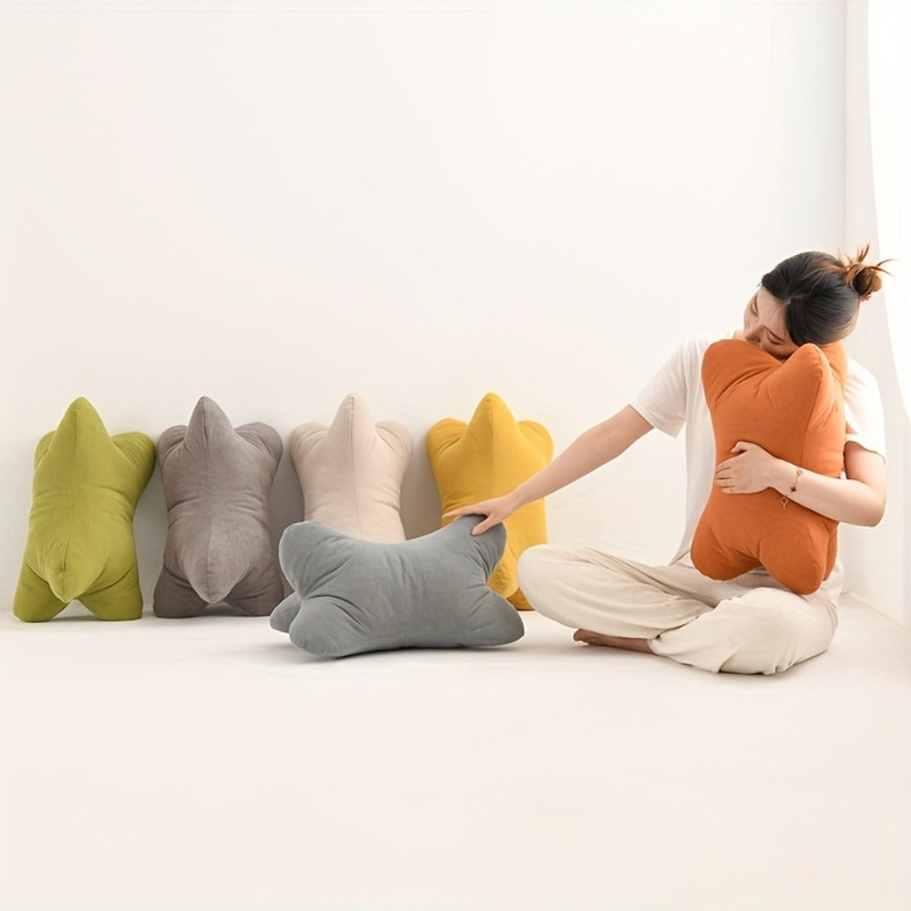 Triangular Lumbar Support Pillow Chenille, Soft Breathable Back Cushion with Hidden Zipper for Office Chair Sofa Bed, Lightweight Washable Wedge Pillow for Neck Back Support