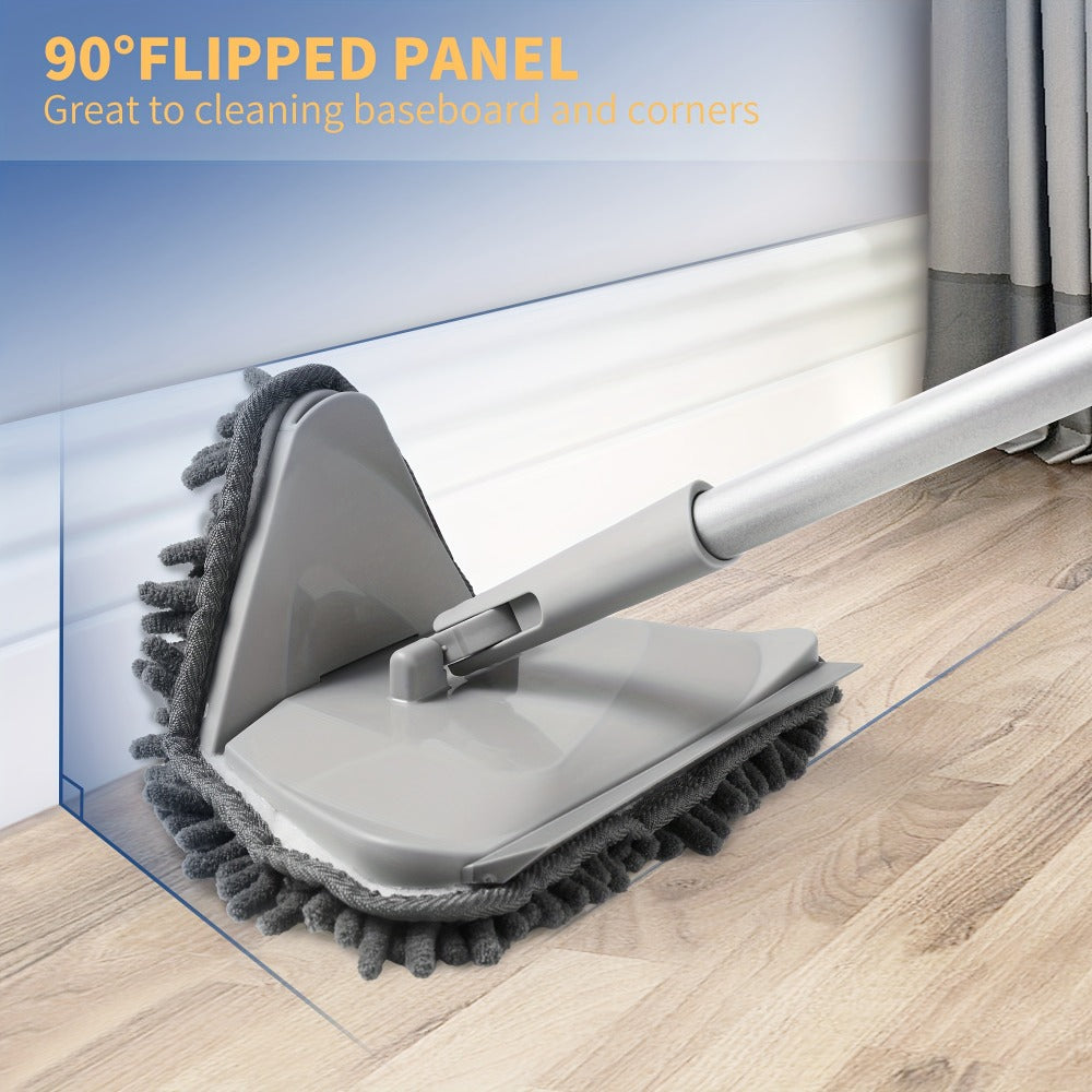 Long Handle Wall Mop 82 Inch Ceiling Floor Baseboard Cleaner Tool with Squeegee & 6 Replacement Microfiber Pads for Walls Windows