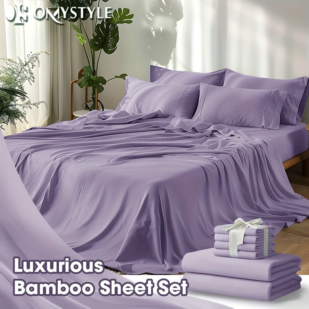 Fitted Sheet Set Cooling Deep Pocket - 2000TC Soft Microfiber Bed Sheet, Shrink Fade Wrinkle Resistant, 11 Colors 4 Sizes