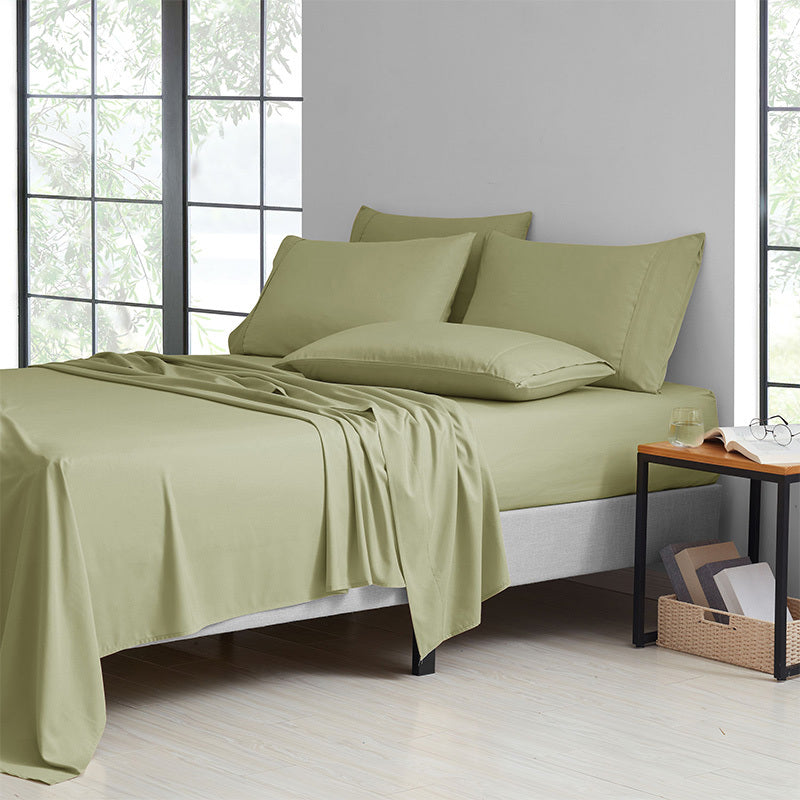 Bamboo Sheet Set 6 Piece Cooling Bed Sheets with Deep 16 Inch Pockets - 2000 Thread Count Microfiber Bamboo Blend Fitted Flat Sheets Pillowcases Twin Full Queen King Cal King