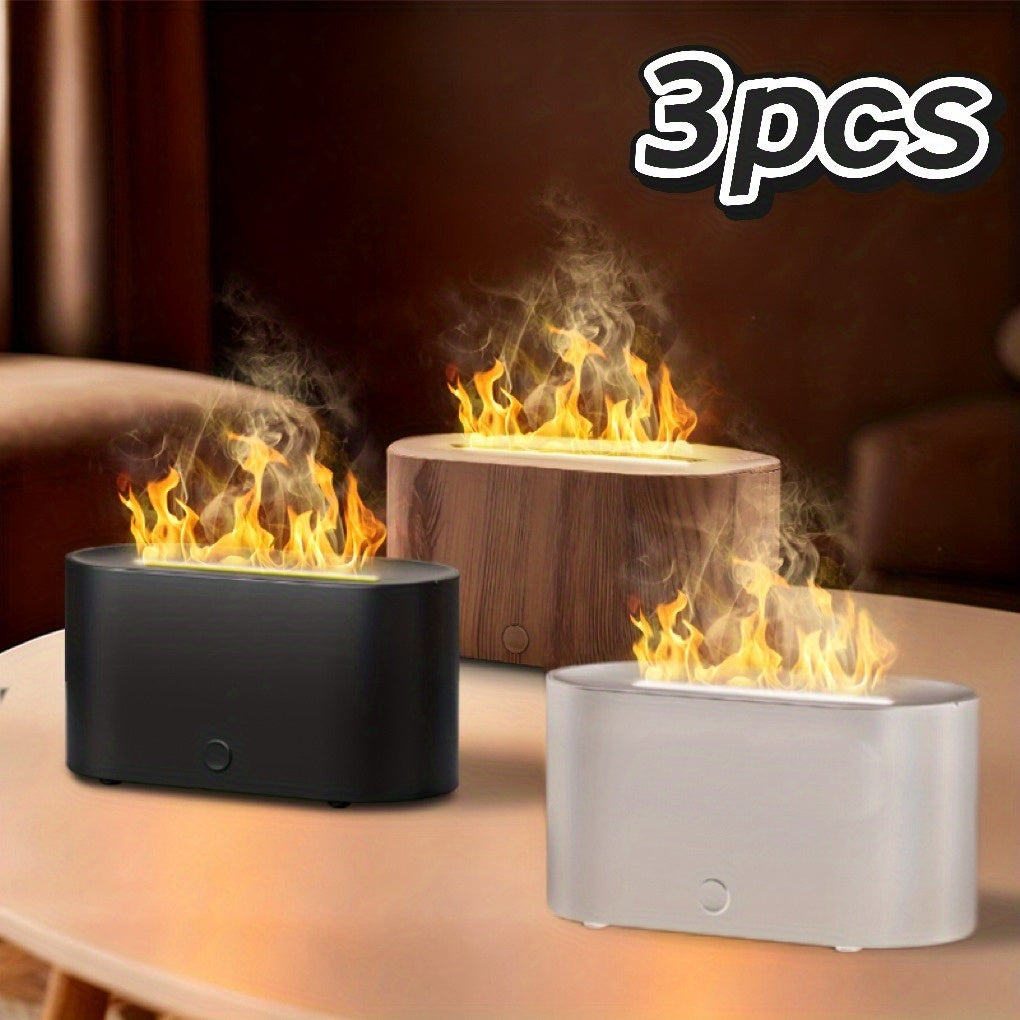 Flame Humidifier USB Mini - 7-Color Flame Atmosphere Light, Aromatherapy & Humidification 2-in-1, 3-Gear Mist Adjustable, Top Fill Design, Romantic Bedroom Decor Night Light, Christmas Gift