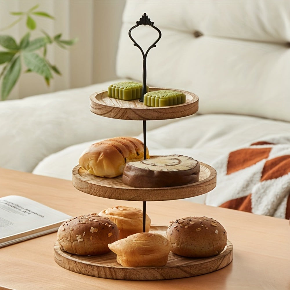 Wood Cupcake Stand 3 Tier Rustic Dessert Tower Holder for Birthday Party Wedding Baby Shower Farmhouse Woodland Decor Cupcake Display Rack Cake Serving Tray Table Centerpiece