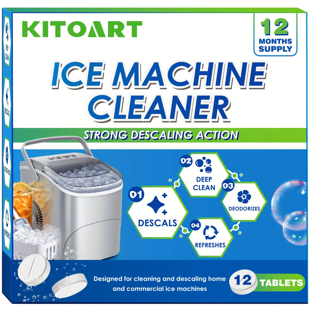 Ice Maker Cleaning Tablets Descaler 12/24/36 Pack, Food Grade Citric Acid Ice Machine Cleaner for Countertop Portable Commercial Ice Makers, Deep Clean Deodorize Remove Limescale