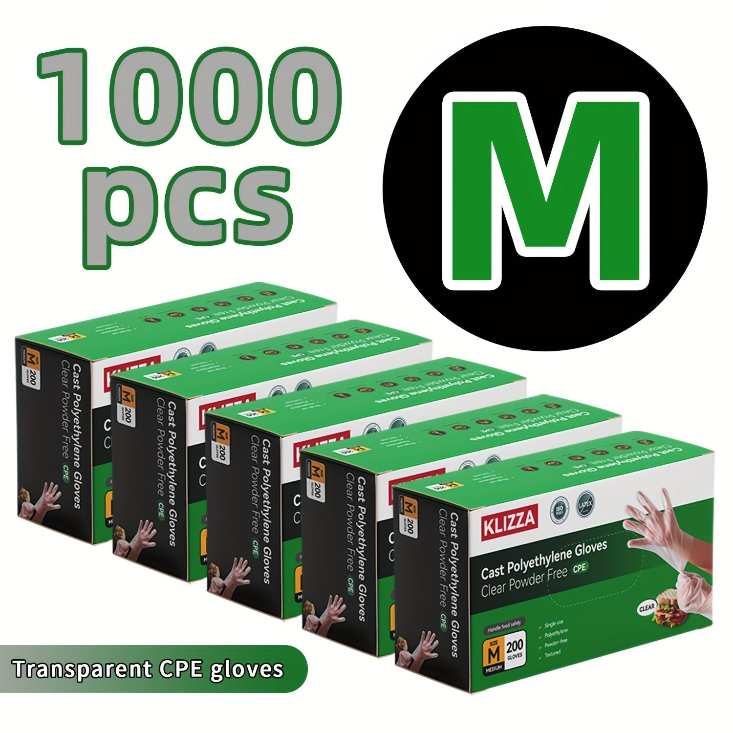 Clear Poly Disposable Gloves 200/1000PCS Oil Resistant Food Safe Cooking Cleaning Gloves S M XL