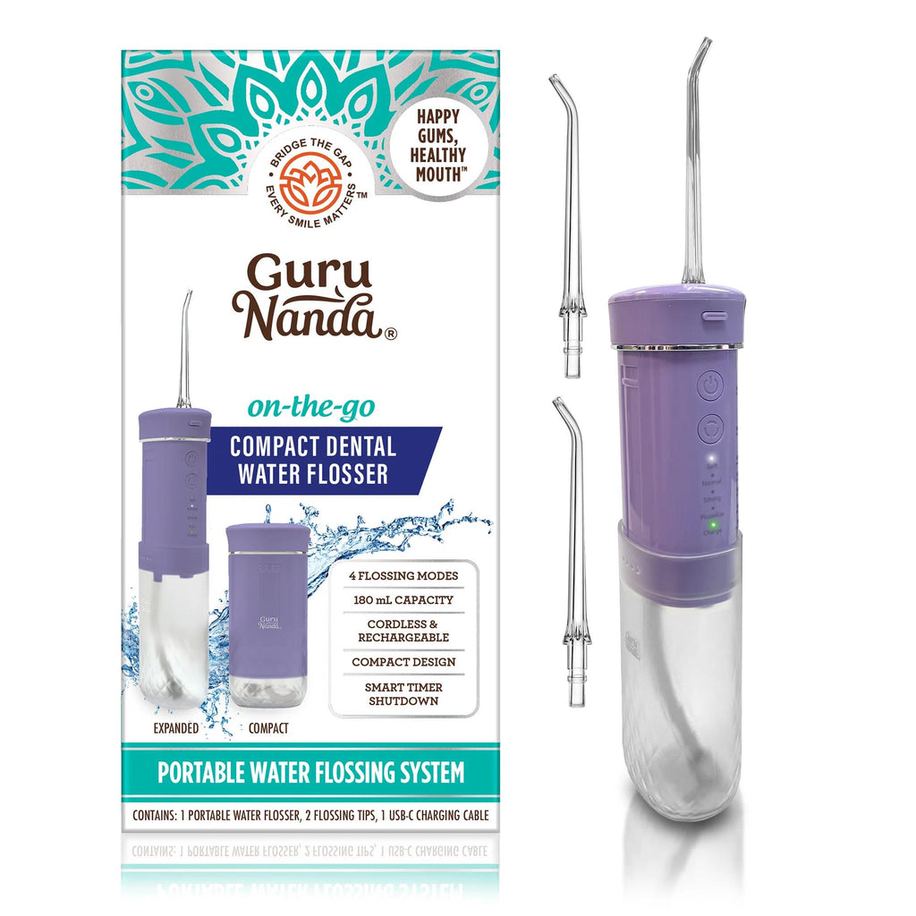 Compact Water Flosser Portable Travel Oral Irrigator ¨C Collapsible 290ml Tank, 4 Flossing Modes, 1800 Pulses/Min, Smart Timer, TSA-Approved, BPA-Free, 30-Day Battery ¨C Lavender