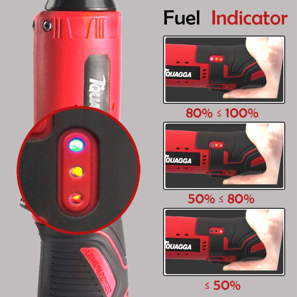 Cordless Electric Wrench QUAGGA 12V - 45Nm High Torque 3/8¡± Rechargeable Ratchet Wrench with Battery & Charger for Automotive Repair, Stage Truss & Home Improvement, Best Family Gift Tool