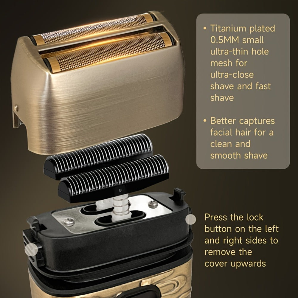Foil Shaver for Men 2-in-1 Hair Clipper & Beard Trimmer Grooming Kit - Cordless Rechargeable Electric Razor for Face Mustache Bald Head, Shaver and Clipper Set, Gift for Father Husband Boyfriend