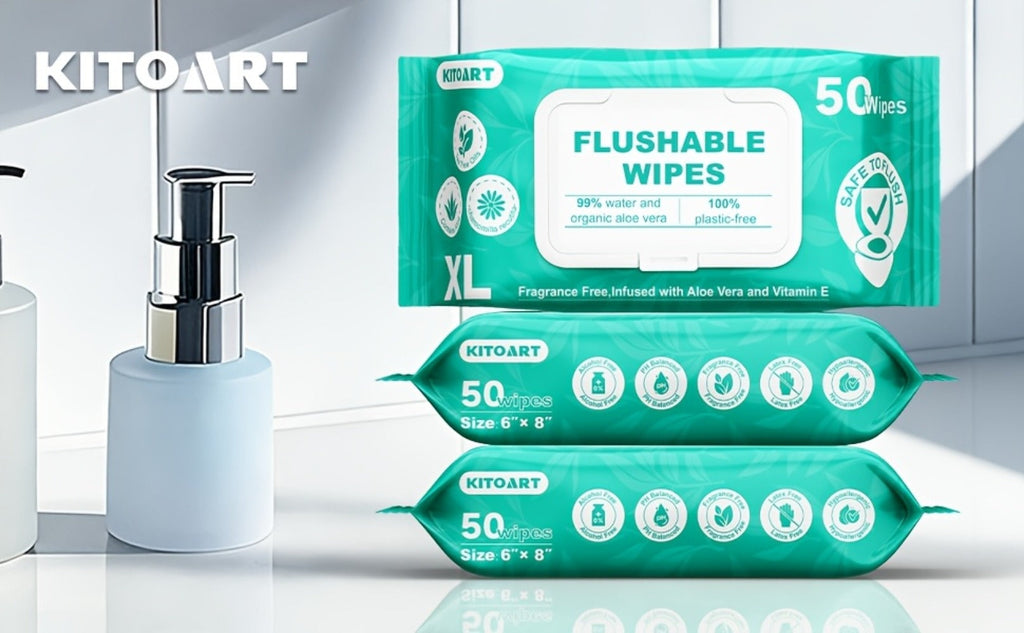 Flushable Wet Wipes Adult XL Unscented No Alcohol Septic Safe Toilet Wipes Portable Family Size for Bathroom Outdoor Camping Travel Hygiene 150 or 300 Wipes 3 or 6 Pack