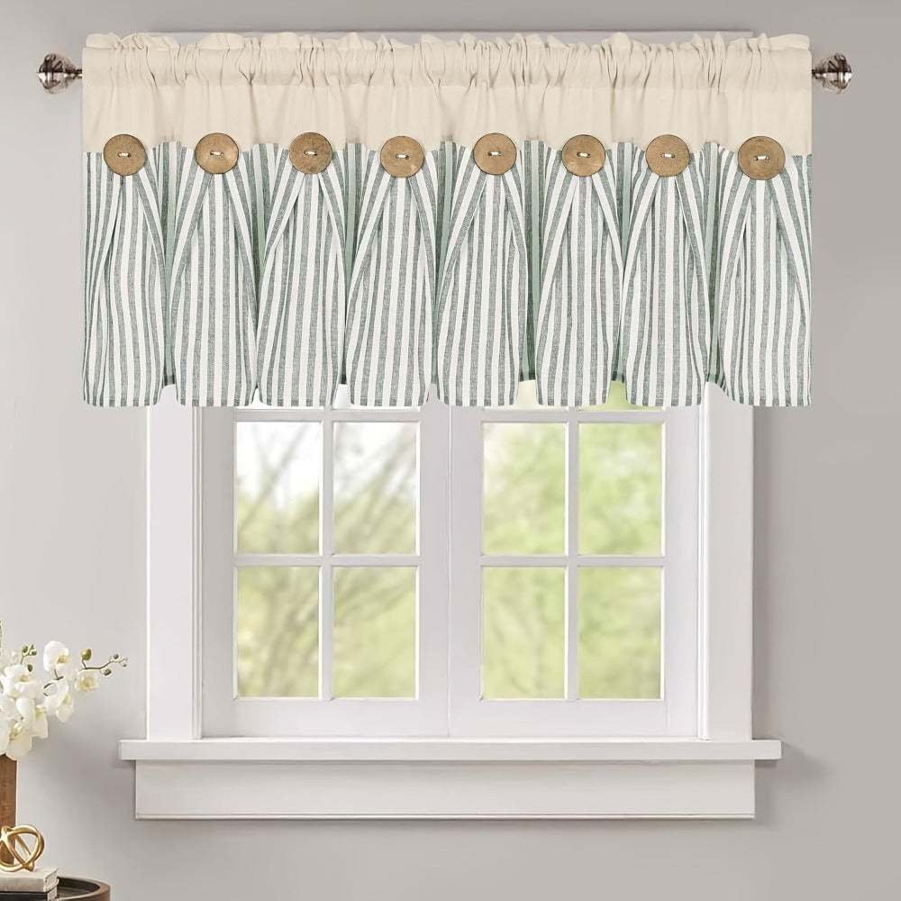 Bohemian Striped Patchwork Curtains, Semi-Sheer Rod Pocket Window Curtains for Bedroom Living Room Kitchen Cafe, Country Cottage Style, 1 or 2 Panels, Multiple Colors & Sizes