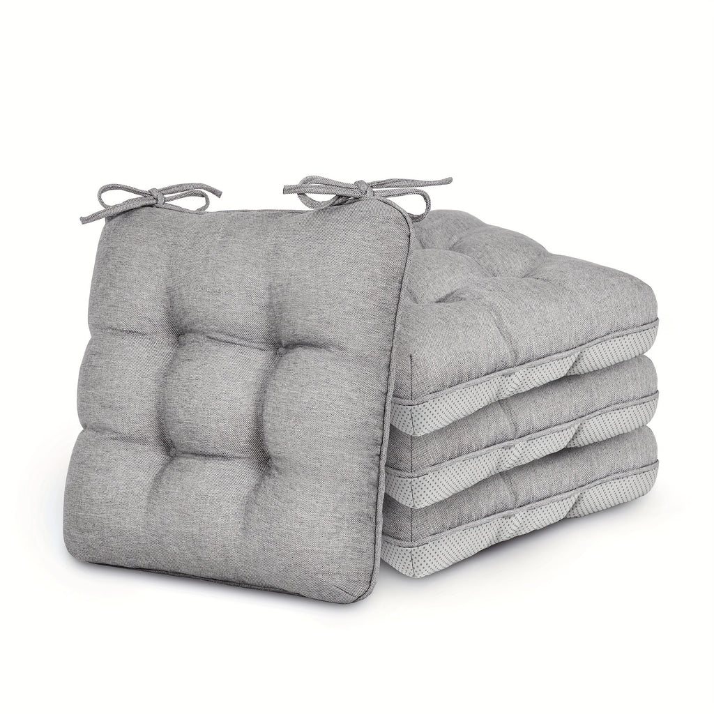 Memory Foam Chair Cushions 4/8 Pack, Non-Slip Seat Pads for Dining Chairs, Kitchen, Office & Patio ¨C Indoor Outdoor Chair Pads M/L Size