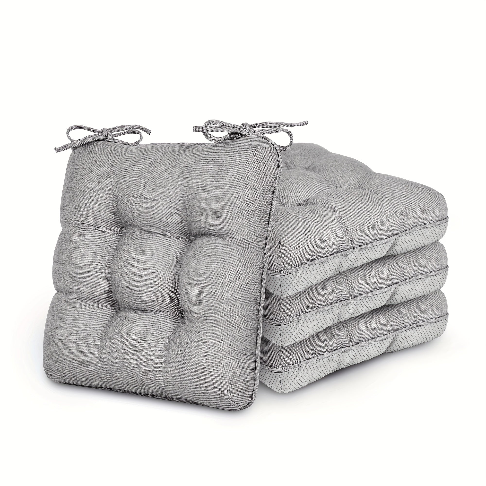 Memory Foam Chair Cushions 4/8 Pack, Non-Slip Seat Pads for Dining Chairs, Kitchen, Office & Patio ¨C Indoor Outdoor Chair Pads M/L Size