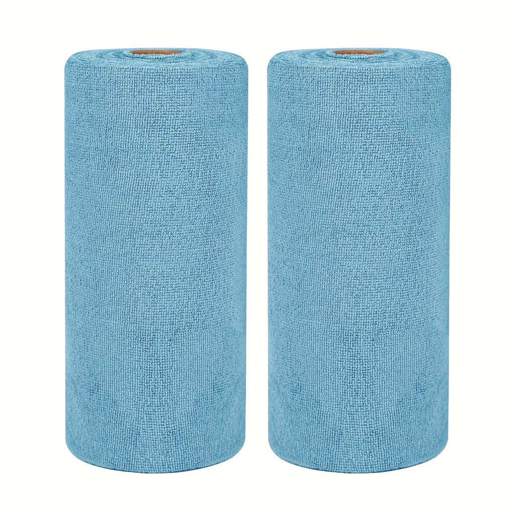 Microfiber Cleaning Cloths 100 Pack Reusable Washable Tear-Away Towel Roll 12x12 ¨C Absorbent Rags & Dishcloths for Kitchen, Bathroom, House & Car Detailing