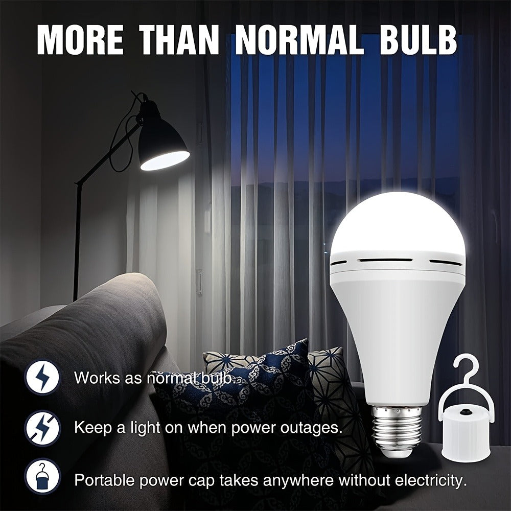 Rechargeable Emergency LED Light Bulb 12W 1100 Lumens 96W Equivalent with 800mAh Battery Backup ¨C 6500K E26 E27 Base Non-Dimmable Auto-On Power Outage Bulb for Home Office Camping, 8-Pack