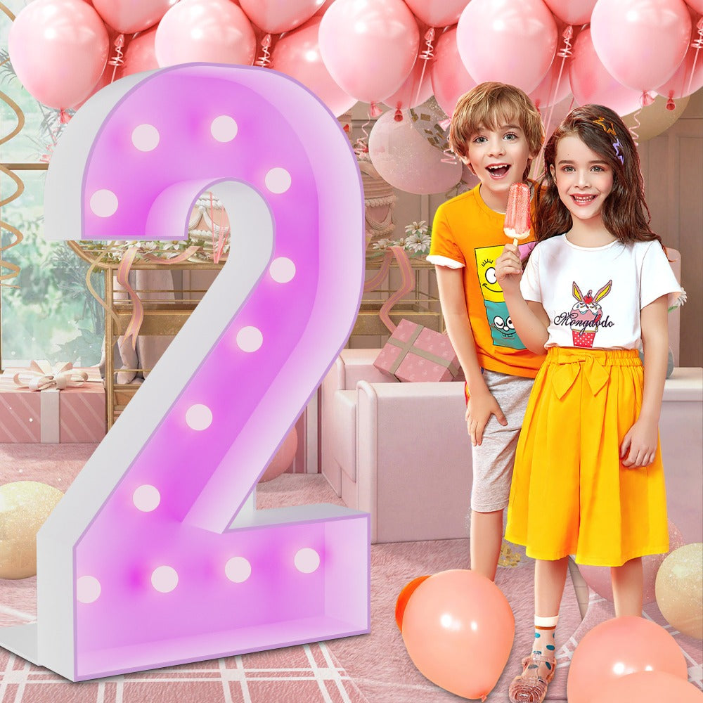 Marquee Number Lights 4 Feet Tall LED Light Up Numbers 0-9 20 for Birthday Party Anniversary Graduation Decoration 11 Colors 3 Flash Modes Foam Board String Lights Included