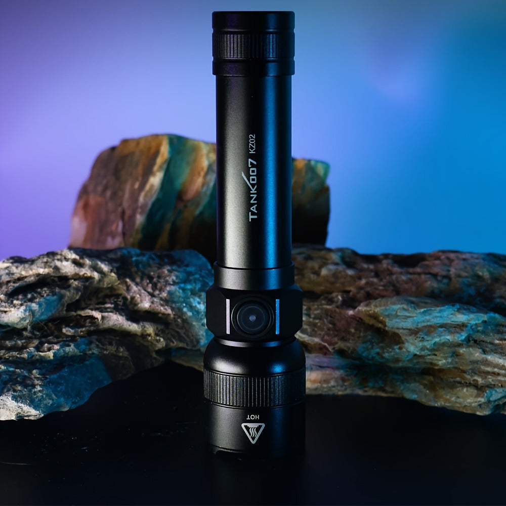 Mini LED Flashlight 18650 Rechargeable Battery | Adjustable Focus & Brightness Zoomable Compact Torch | Textured Grip for Camping Fishing Hiking Outdoor Adventures & Emergency