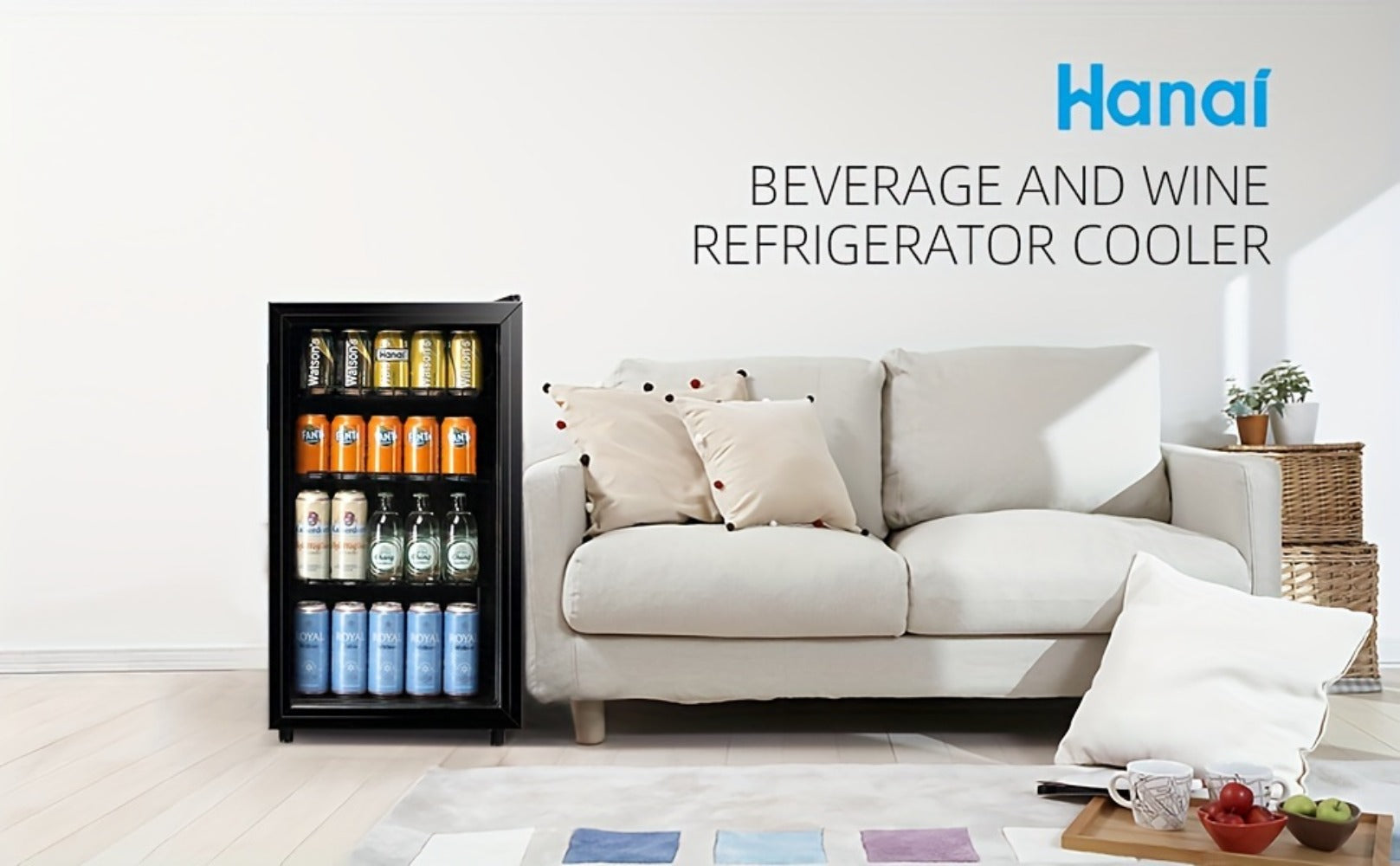 Beverage Refrigerator with Glass Door ¨C Mini Fridge 2.0/3.5/4.0 Cu Ft, LED Lights, Adjustable Shelves, R600a Cooling for Beer, Wine & Drinks, Home, Office & Bar
