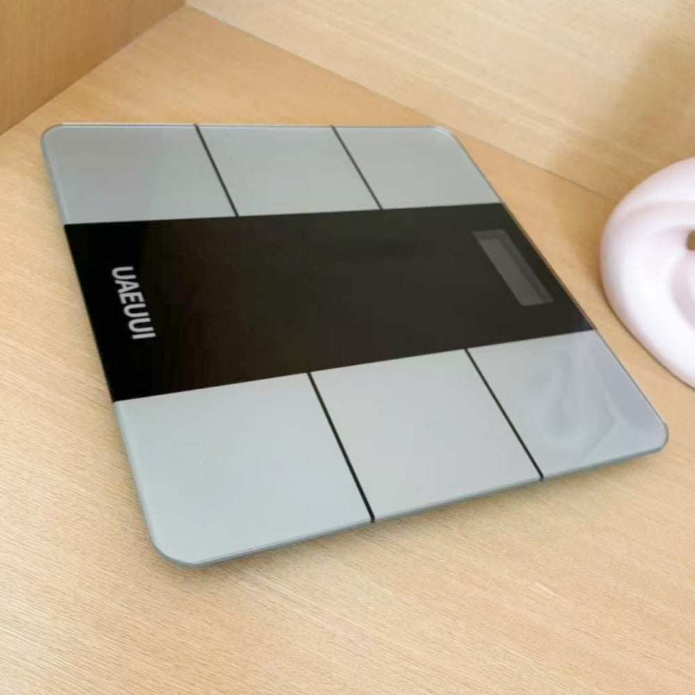 Smart Body Fat Scale with Wireless App Sync ¨C Digital Bathroom Scale, Body Composition Tracker, Battery-Powered, Compact Design for Home & Bathroom, Easy Placement, Gray