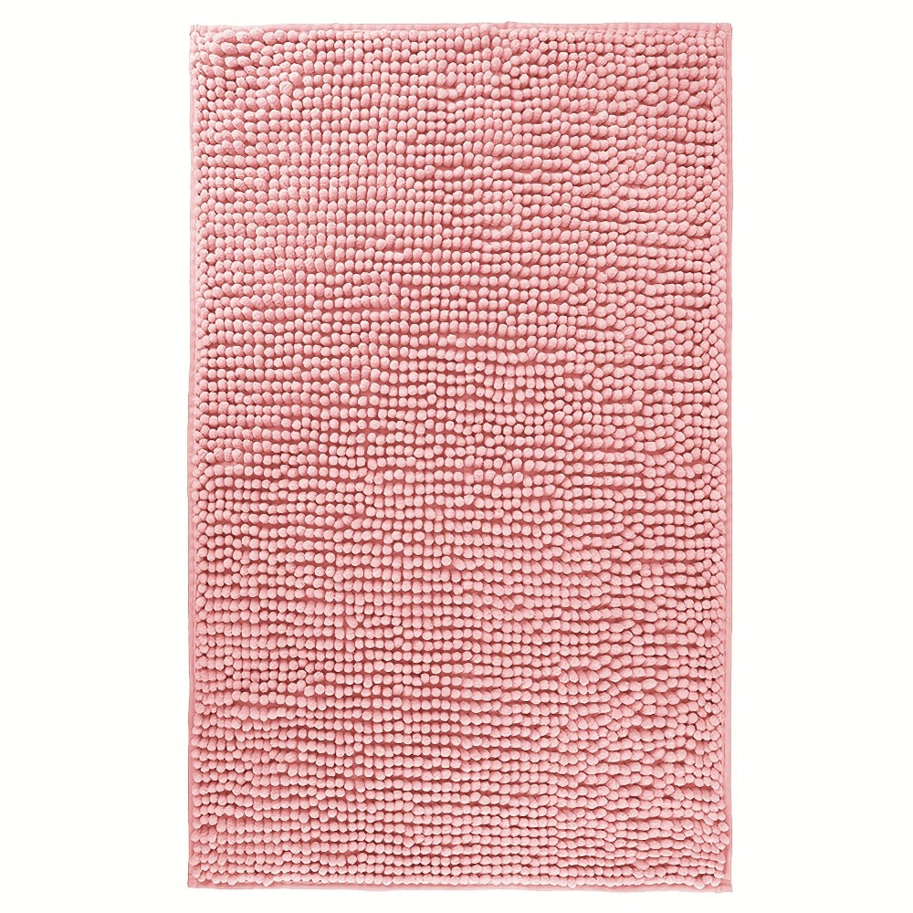Chenille Bath Rug Extra Thick Soft Absorbent Non-Slip Bathroom Mat Machine Washable, Multiple Sizes & Colors