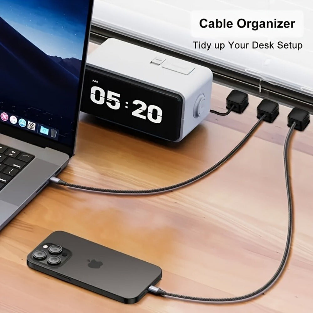 Silicone Cable Clips Self-Adhesive 16 Pcs ¨C Reusable Cable Organizer & Wire Management for Desk, Car & Office, Universal Data Cable Holder, High-Elasticity Wear-Resistant, for Tech Geeks & Students (Black)
