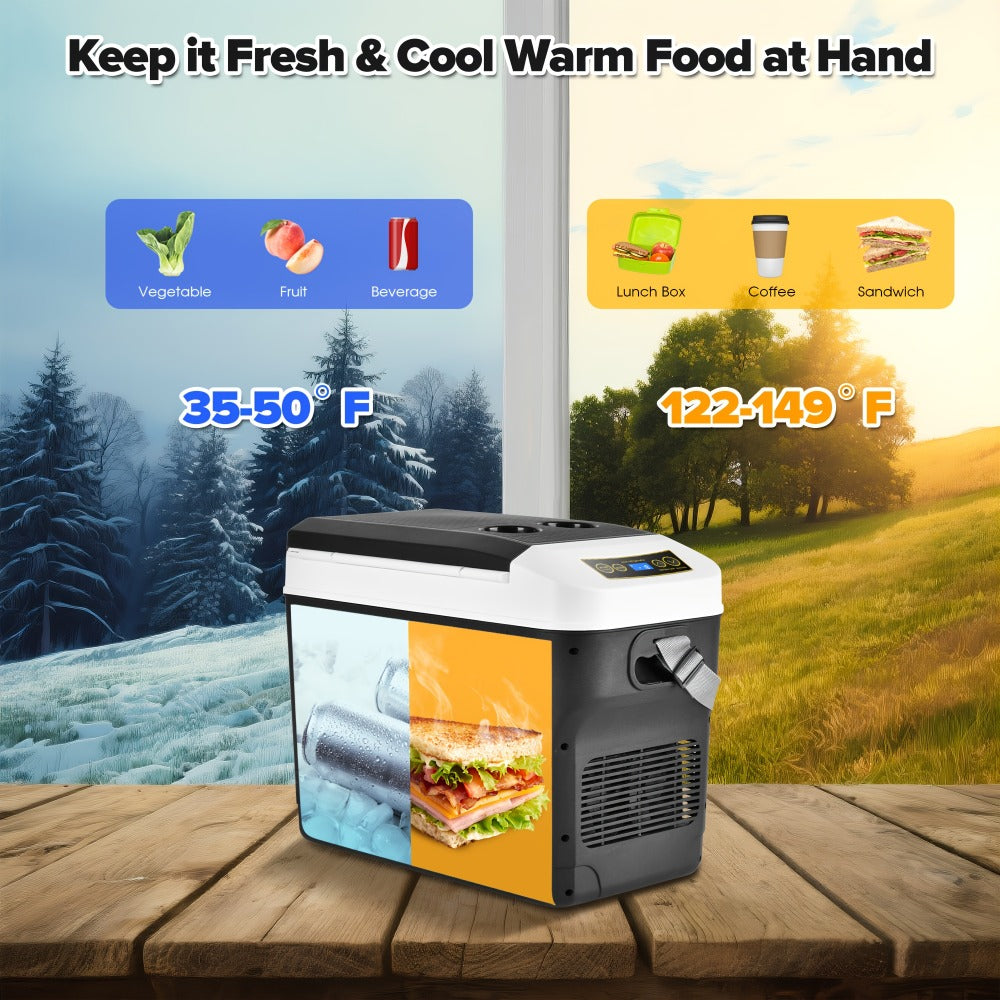 Portable Car Refrigerator Cooler & Warmer, 12V/24V DC & 120V AC Thermoelectric Fridge with Dual-Core Cooling ¨C 23 or 31 Quart Electric Cooler for Camping, RV, Road Trip and Fishing
