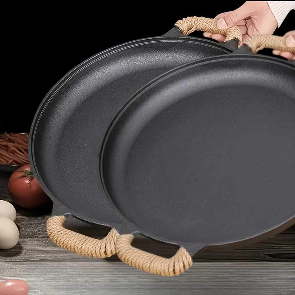 Cast Iron Frying Pan Non-Stick 11 Inch 28cm ¨C Rust-Proof Anti-Deformation Even Heating | Oven & Induction Safe Skillet for Pizza Barbecue & Camping | Durable Cast Iron Pan Single or 2-Pack