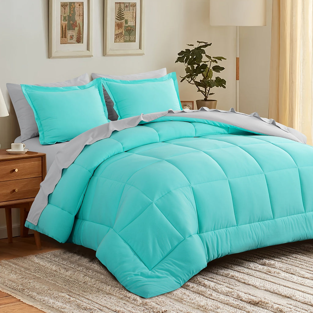 7 Piece Comforter Set Luxury Soft Fluffy Bedding All Season Bed in a Bag with Comforter Fitted Sheet Flat Sheet Pillowcases Hypoallergenic Breathable Easy Care Queen King Twin XL Full