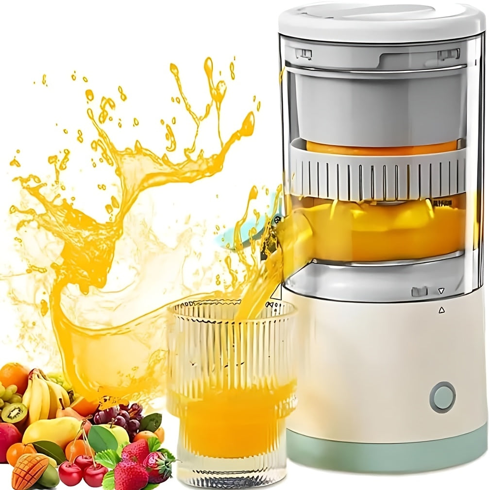 Portable USB Electric Citrus Juicer Press for Oranges Lemons Grapefruit Kiwi Removable Base Pulp Separation Fruit Juice Extractor for Travel Kitchen Green