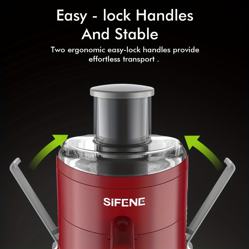 Centrifugal Juicer Wide Feed Chute - 2-Speed Juice Extractor for Fruits & Vegetables, Fast Juicing Machine, Easy to Clean, Compact Design for Home Kitchen, Red