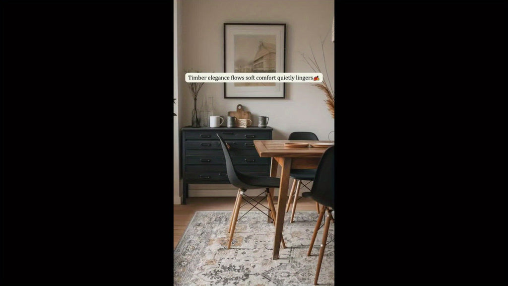Vintage Chenille Area Rug Non-Slip Machine Washable ¨C Retro Print Lightweight Carpet for Living Room, Bedroom, Dining Area & Home Office ¨C Light Taupe Brown, 8 Sizes