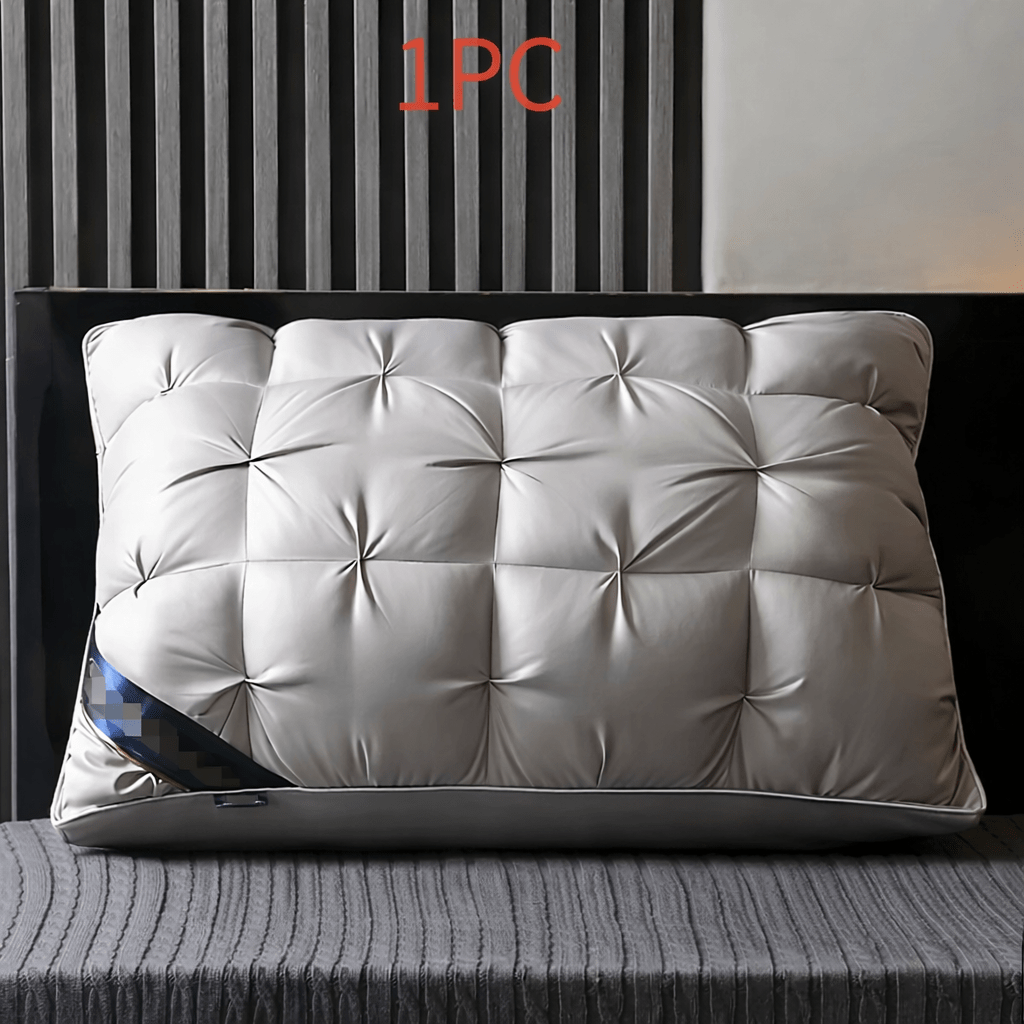 Hotel Quality Pillow Soft Polyester Fiber Bed Pillow with Zipper Closure for Deep Sleep Neck Support, Machine Washable All Season Pillow for Home Bedroom, White Grey 1 2 4 Pack