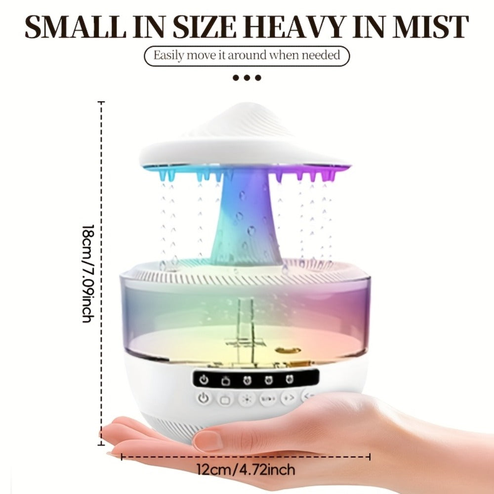 Aromatherapy Diffuser Humidifier Upgraded Colorful Raindrop Music Design 7-Color LED Night Light Large Capacity Quiet Operation for Bedroom Office Valentine Gift