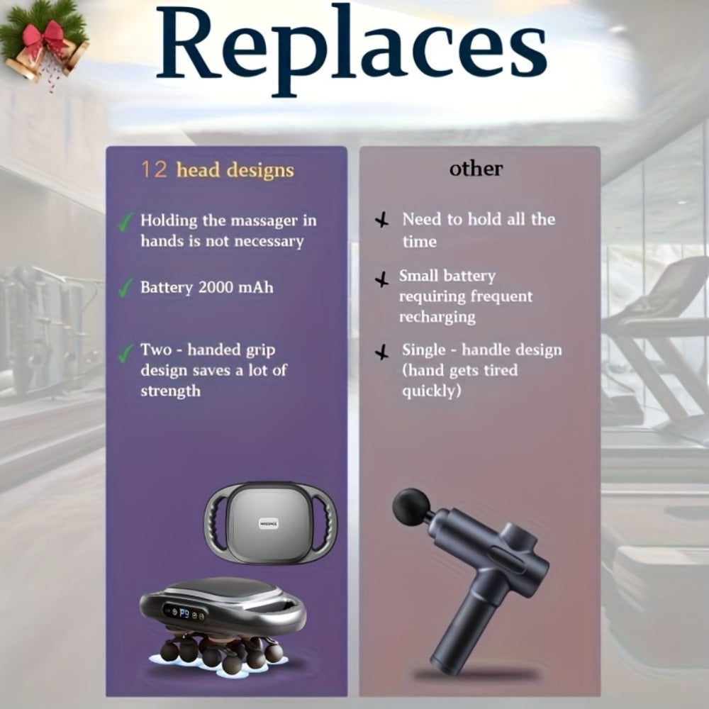 Massage Gun for Deep Tissue Relief ¨C Cordless Percussion Massager with 9 Speeds & 9 Modes, Multiple Heads for Back, Neck, Shoulders, Legs & Feet | Gift for Dad & Mom