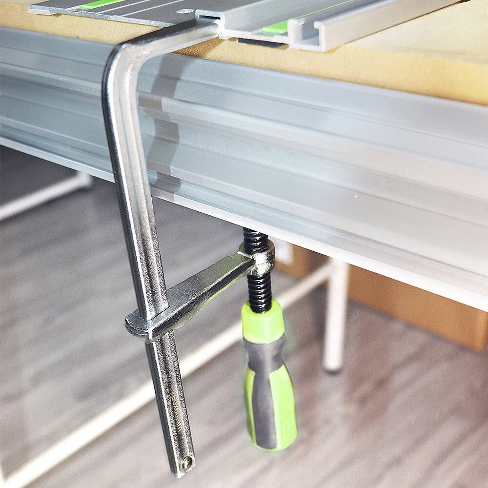 Track Saw Clamps 2pcs, Quick Adjust MFT Table Rail Clamps with Soft-Grip Handle, Compatible with Festool Track Saw Rail System, Woodworking Hold-Down Clamp for 19mm & 20mm MFT Holes