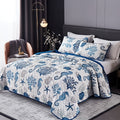 Duvet Cover Set 3 Piece Ocean Style Seahorse Coral Pattern Soft Breathable Microfiber Bedding Set with 2 Pillowcases Machine Washable All Season Comforter Cover for Bedroom Dorm Twin Full Queen King