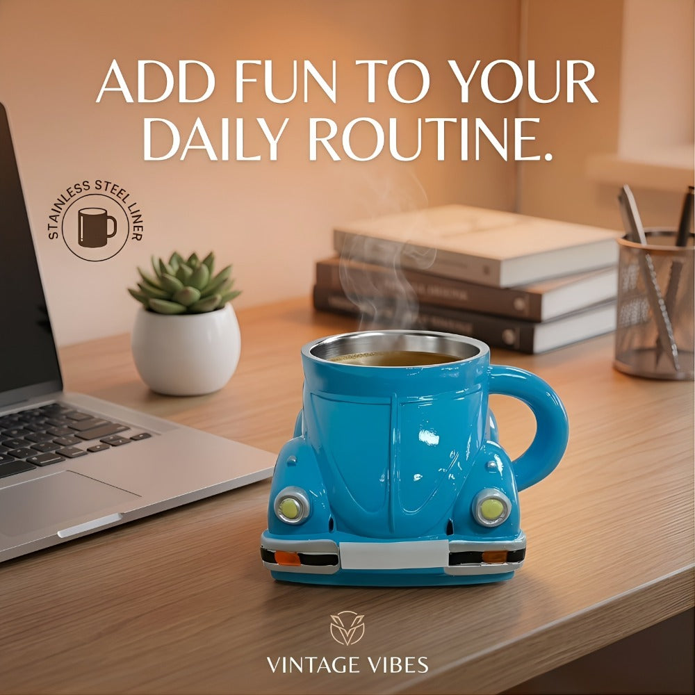 Sports Car Shape Coffee Mug ¨C Fun Novelty Car Shaped Drinking Cup Large Capacity ¨C Unique Tea Cup for Office & Home Decor ¨C Cool Birthday & Christmas Gift for Car Lovers ¨C 6 Colors