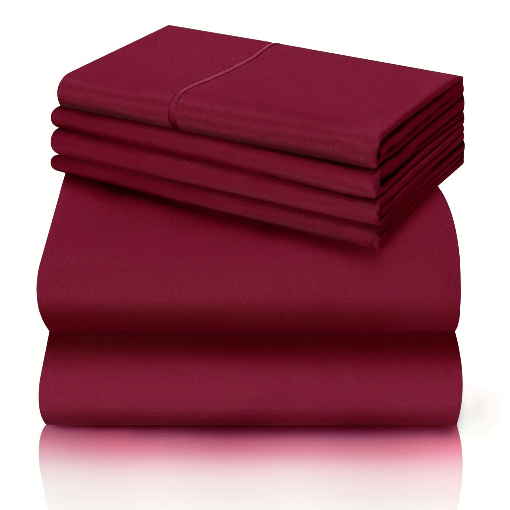 California King Sheet Set 6-Piece Breathable Cooling Bed Sheets Ultra-Soft Hotel Luxury Microfiber 18 Inch Deep Pocket Wrinkle Fade Resistant Flat Sheet Fitted Sheet 4 Pillowcases Multiple Colors