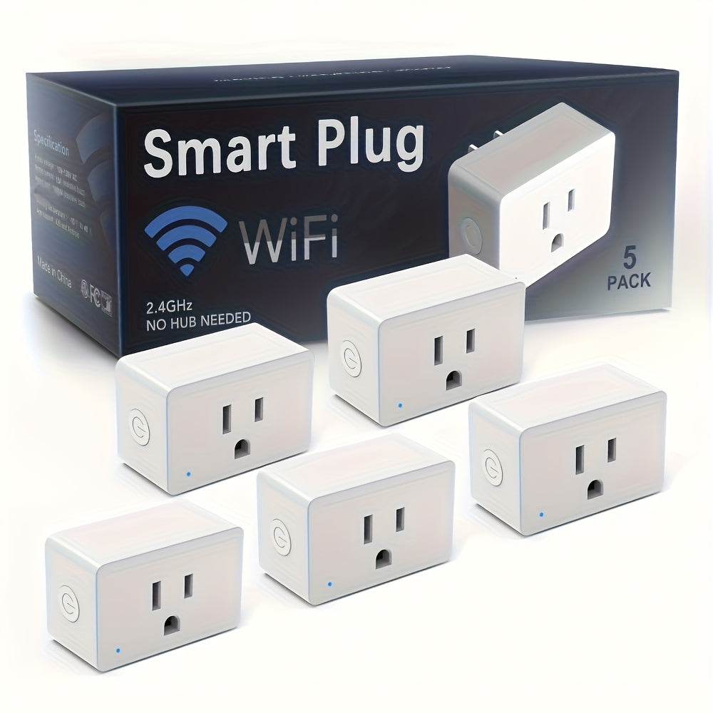 Smart Plug WiFi 15A with Timer Group Control App Remote Works with Alexa Google Home SmartThings Home Assistant Compatible Space-Saving Design 2 Pack 5 Pack