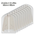 Garment Bags 10 Pack Waterproof Transparent ¨C Hanging Clothes Storage Bags with Full Zipper for Wardrobe, Travel & Closet Organization ¨C Dustproof Clear Clothing Bags in M / L / XL / XXL
